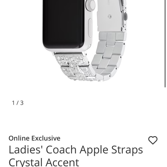 Coach Silver Watch Band with Crystal Accents - Picture 3 of 3